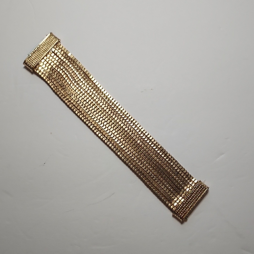 Multi Strand Gold Tone Mesh Bracelet